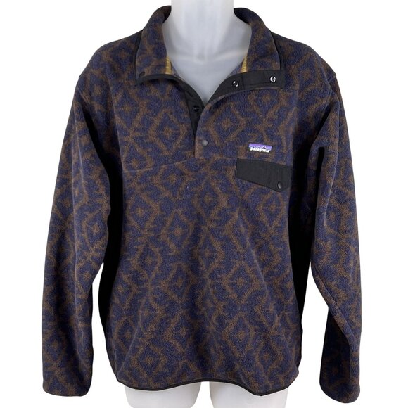 Patagonia Synchilla Mens M Aztec Snap Fleece Pullover Oversized Southwest Jacket - Picture 4 of 16